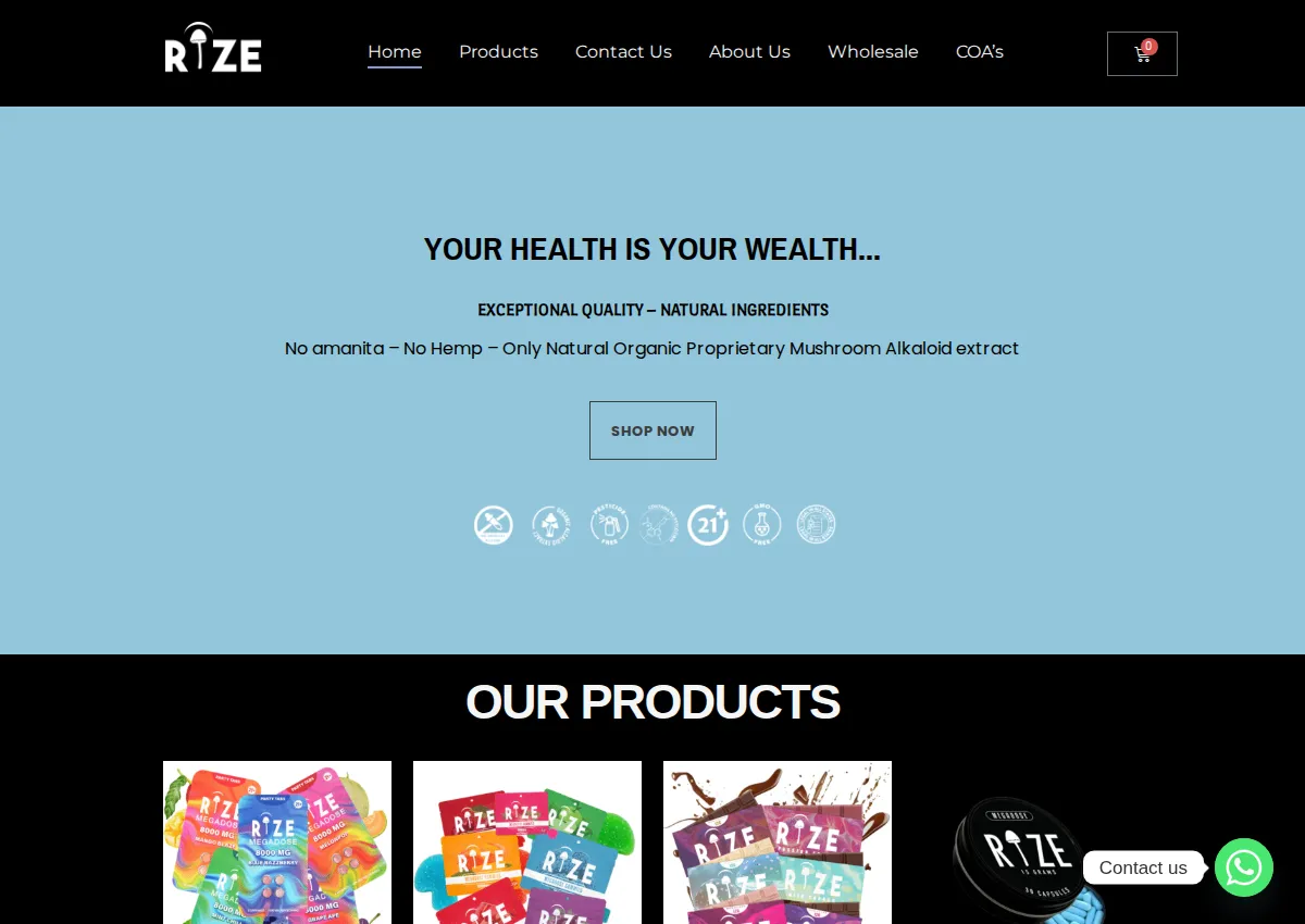 Store homepage
