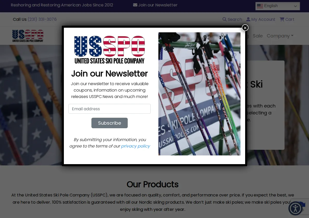 Store homepage