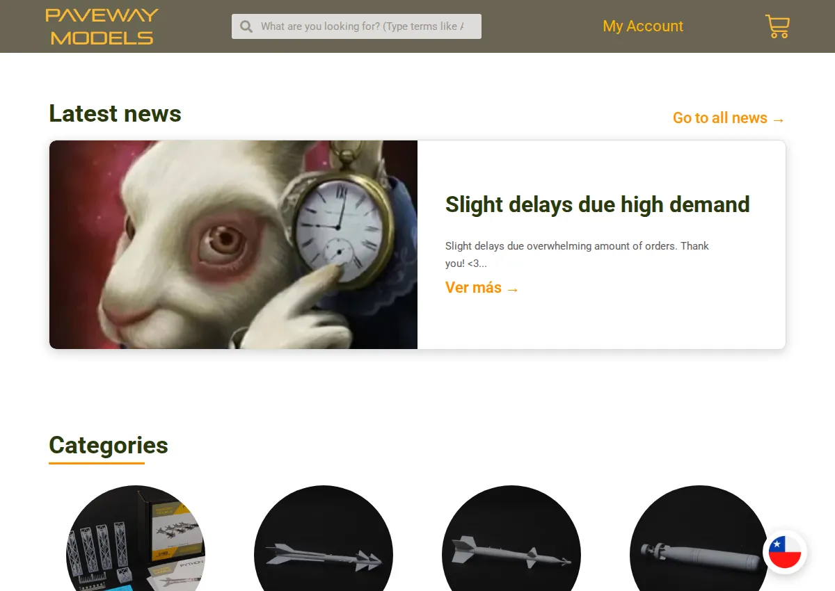 Store homepage