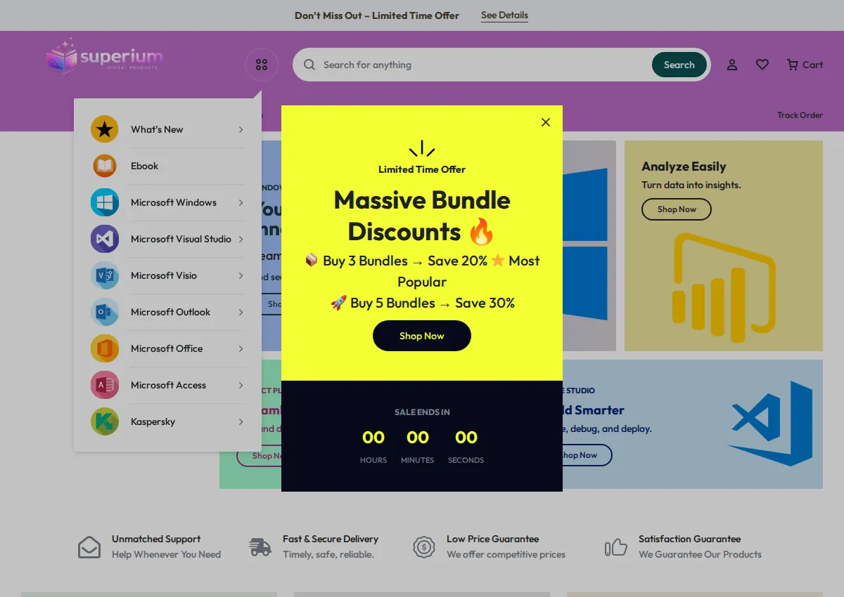 Store homepage