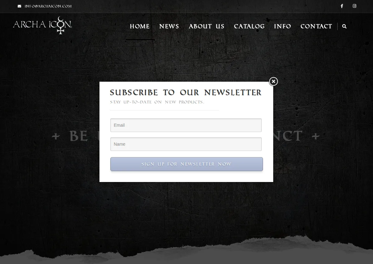 Store homepage