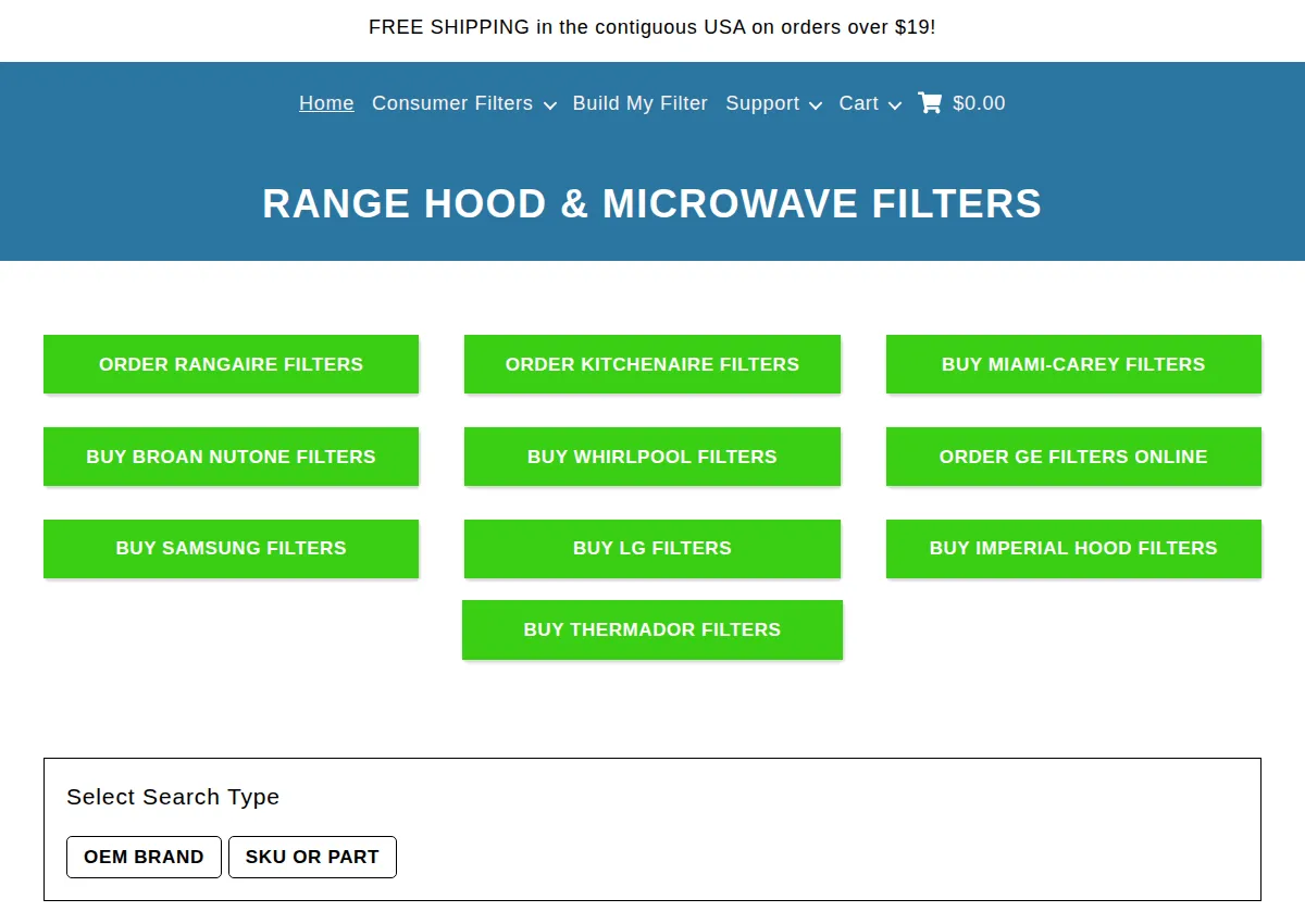 Store homepage
