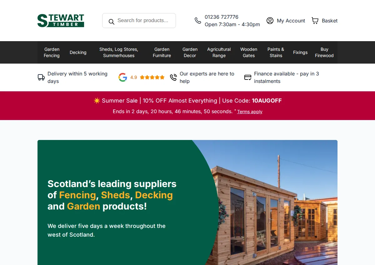 Store homepage