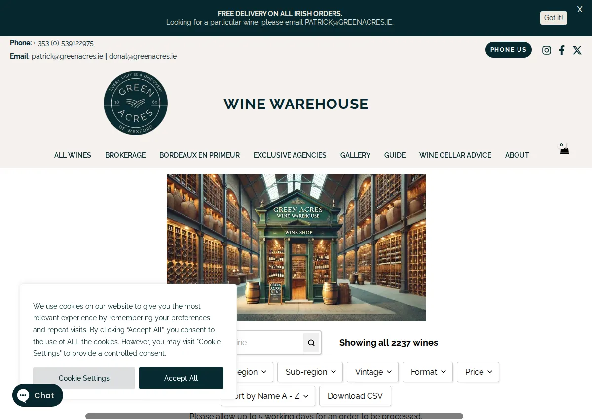Store homepage