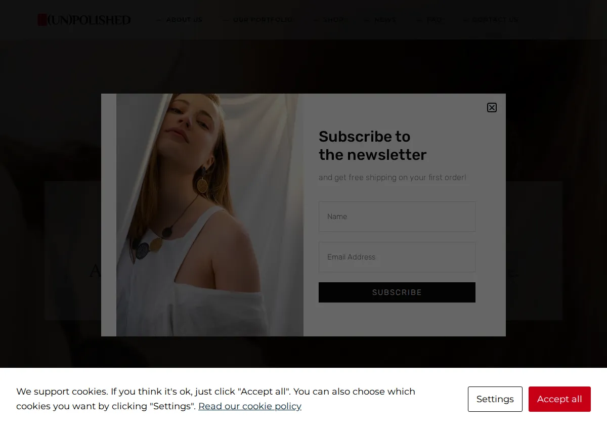 Store homepage