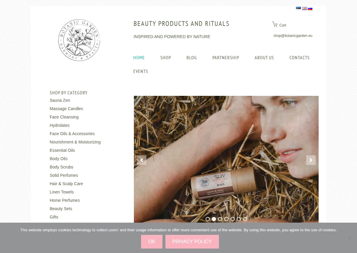 Store homepage