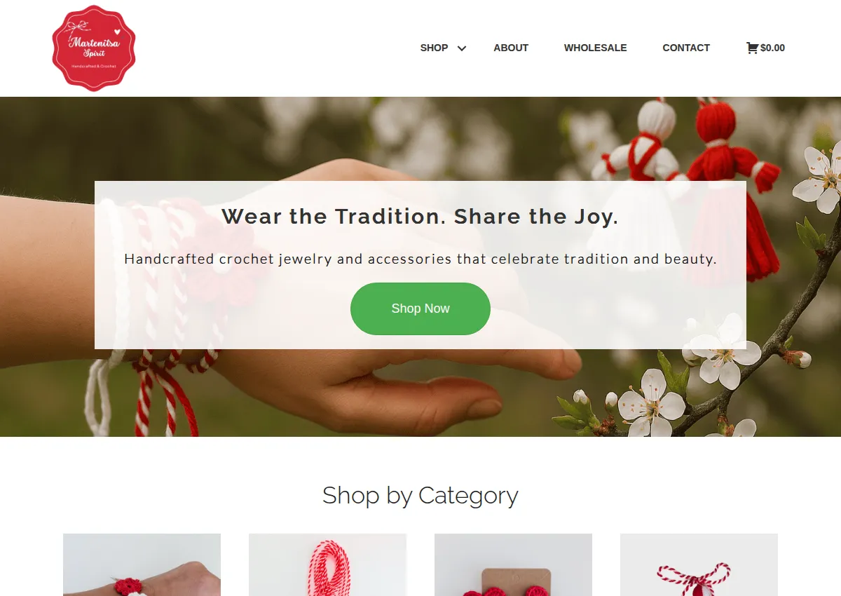 Store homepage