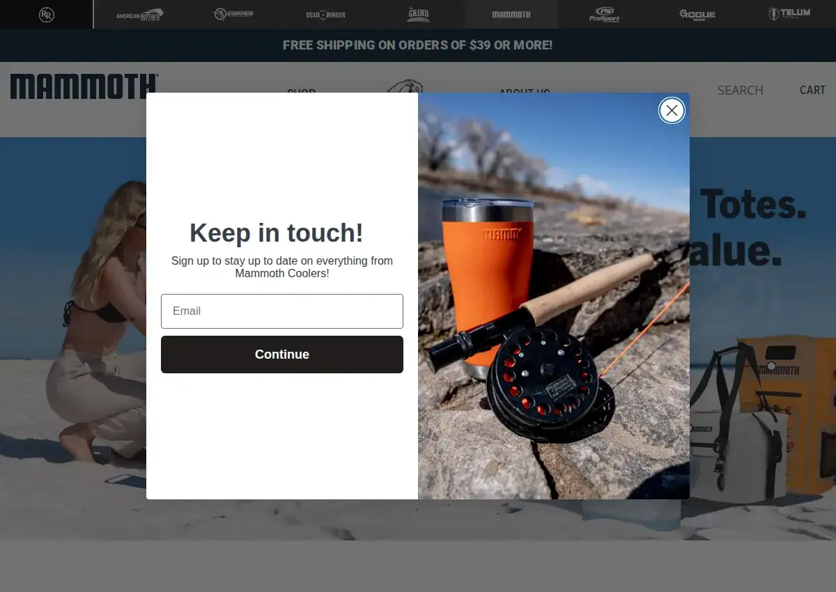 Store homepage