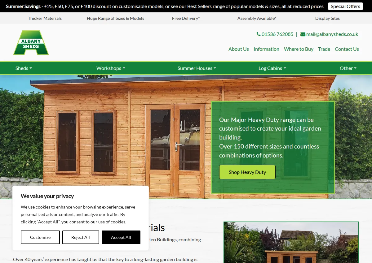 Store homepage