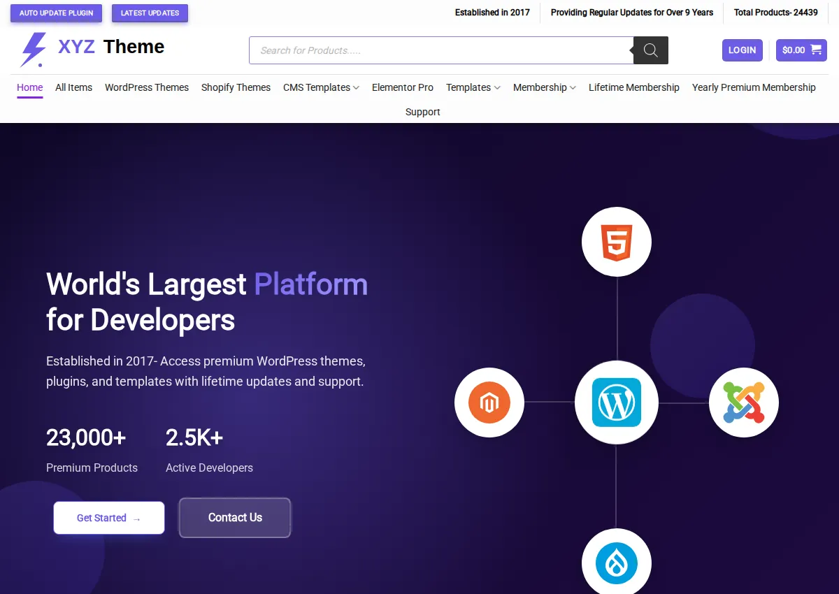 Store homepage