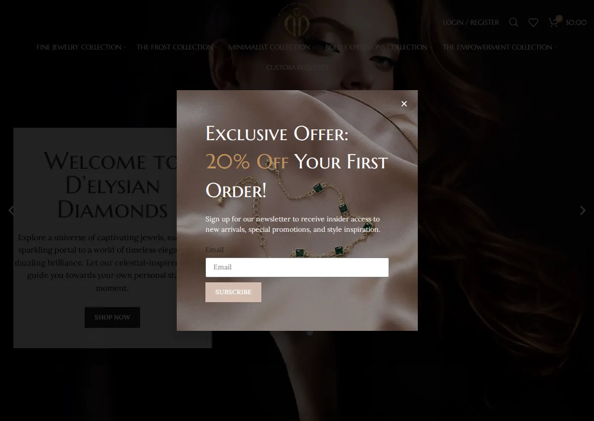 Store homepage