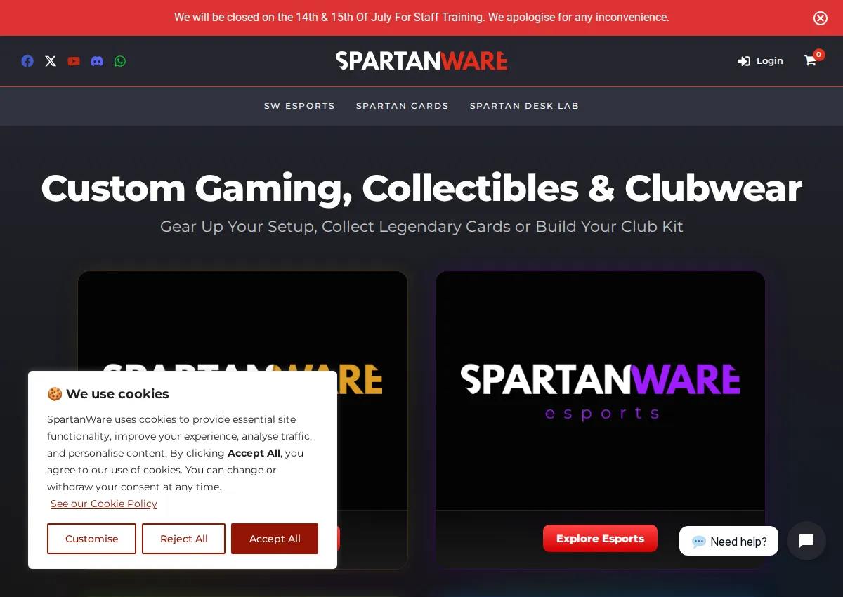 Store homepage