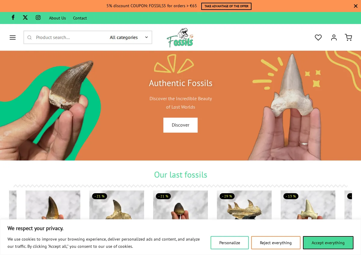 Store homepage