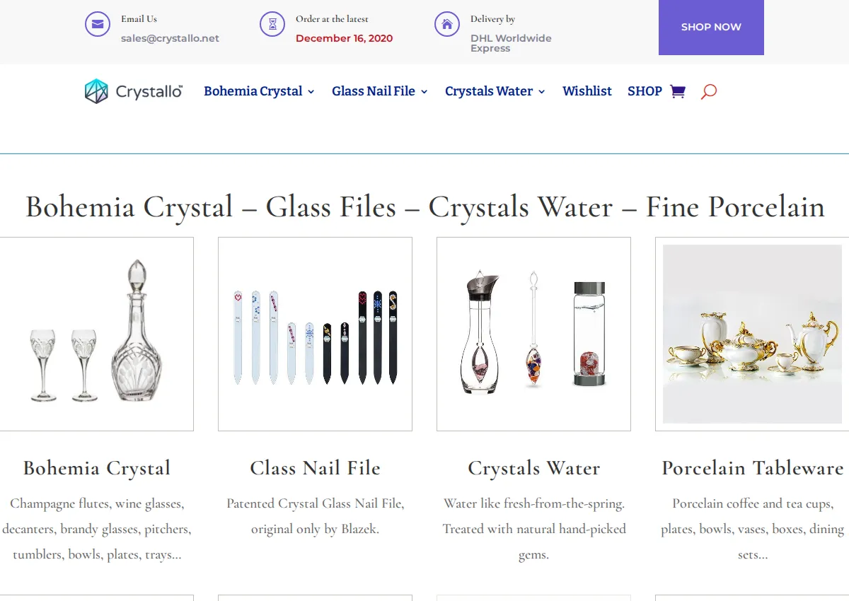Store homepage