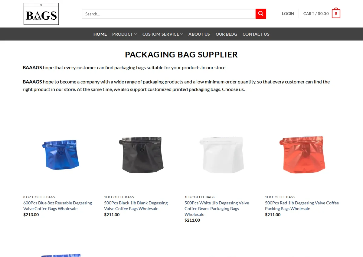 Store homepage