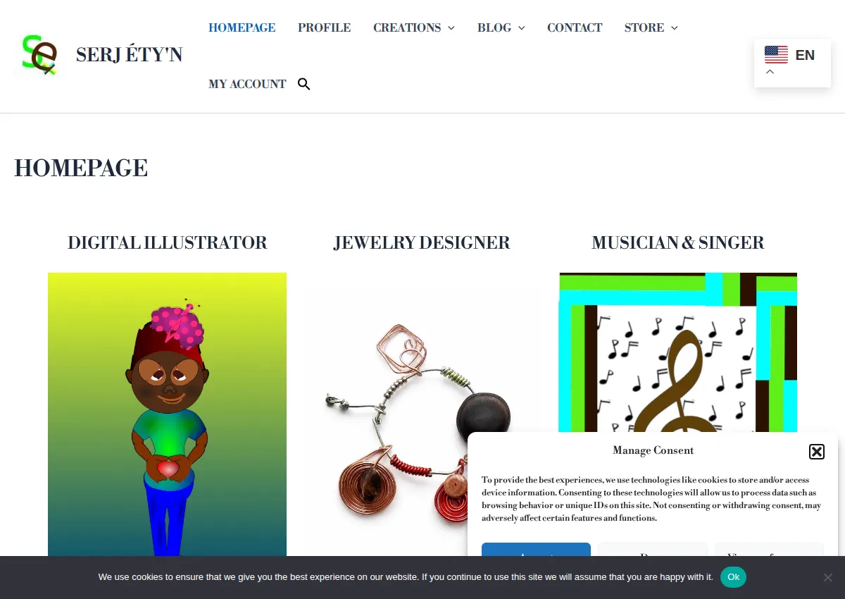 Store homepage