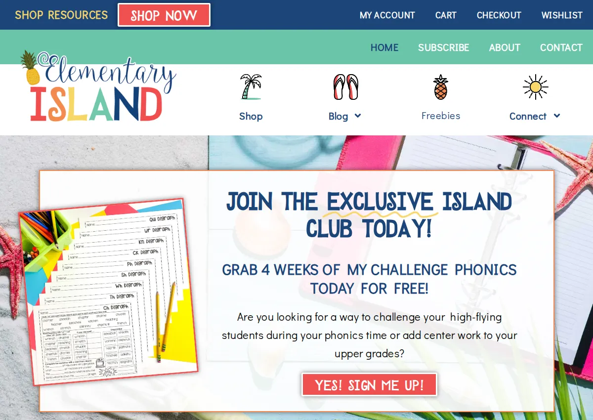 Store homepage