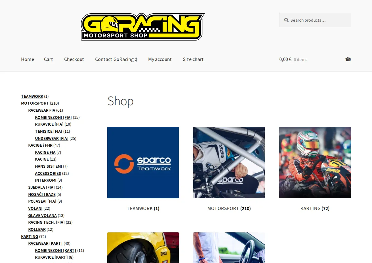 Store homepage