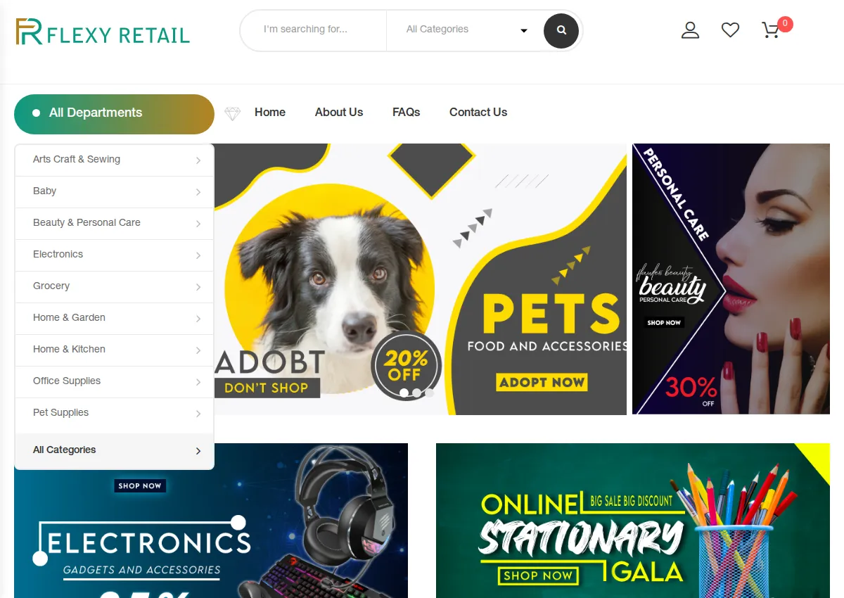 Store homepage