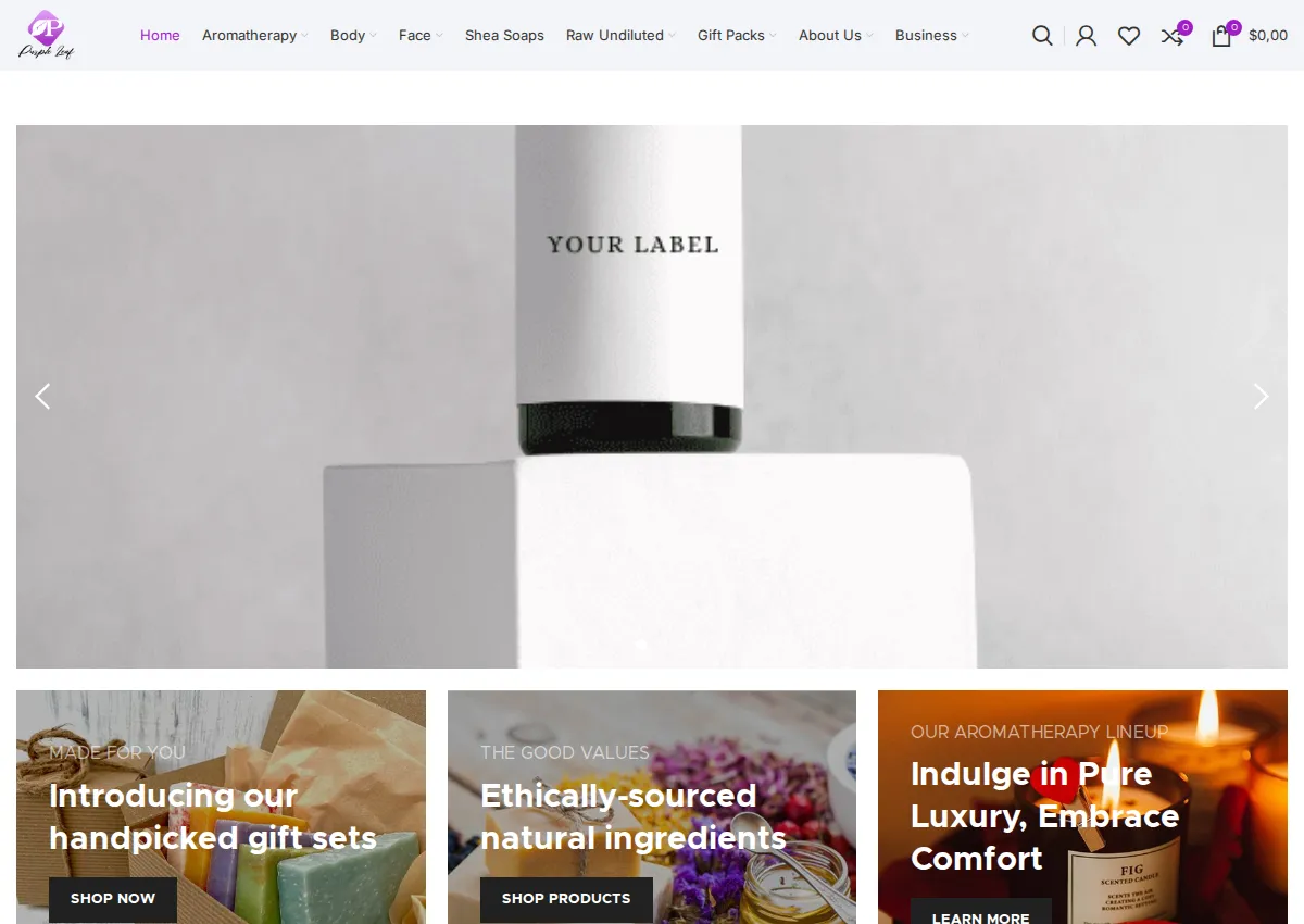 Store homepage
