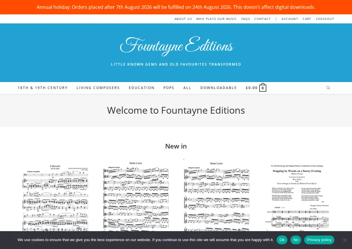 Store homepage