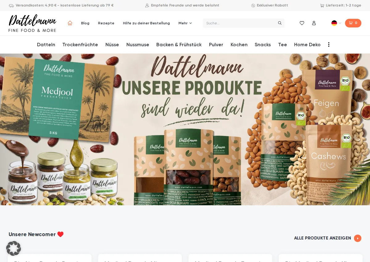 Store homepage