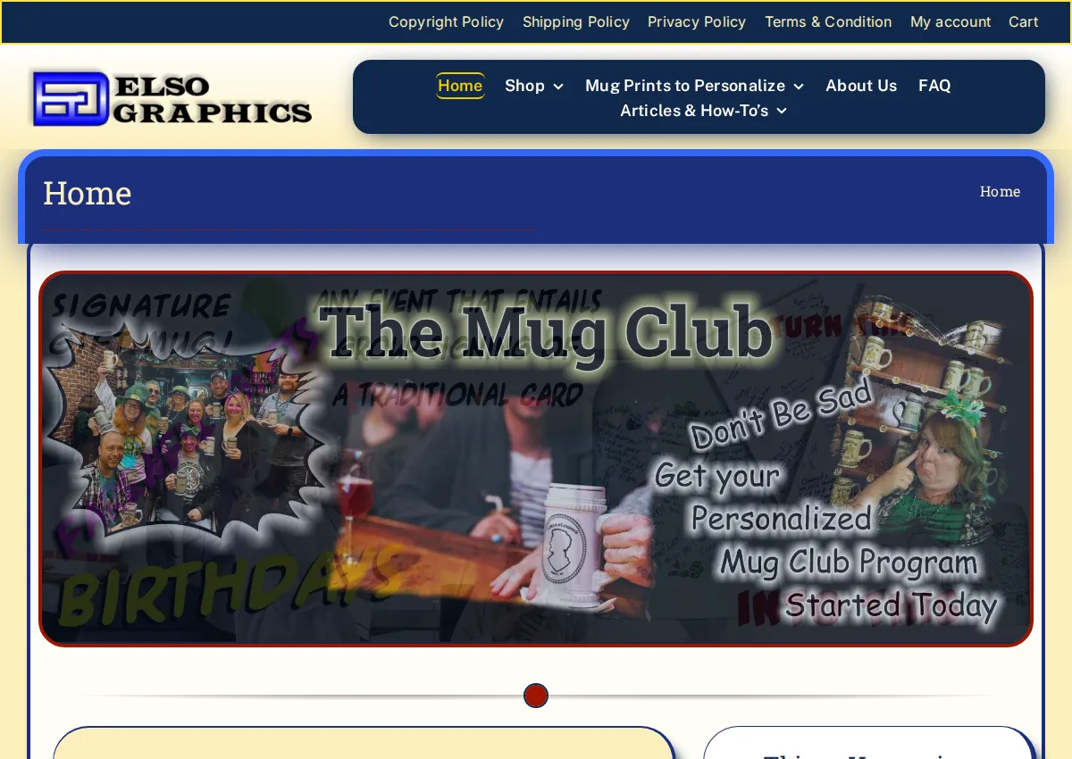 Store homepage