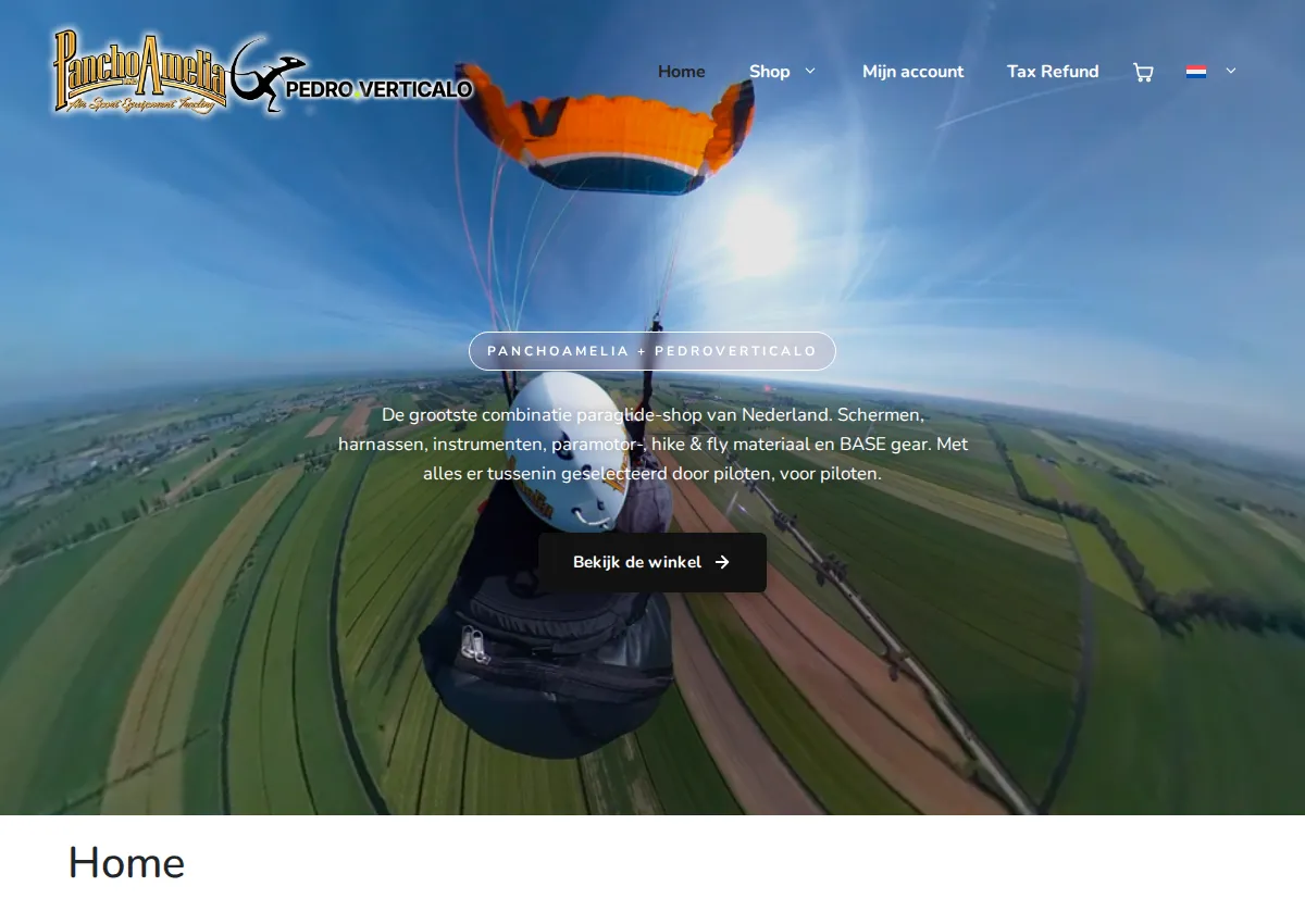 Store homepage