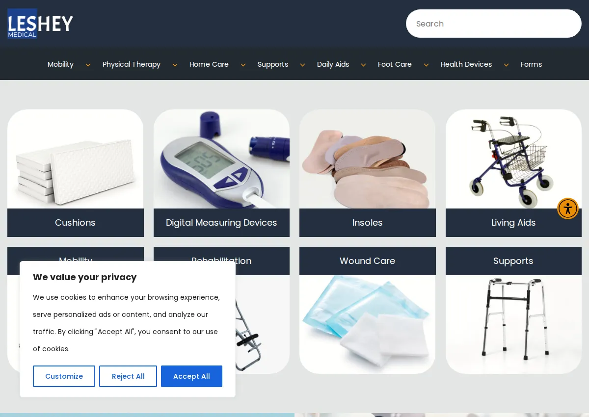 Store homepage