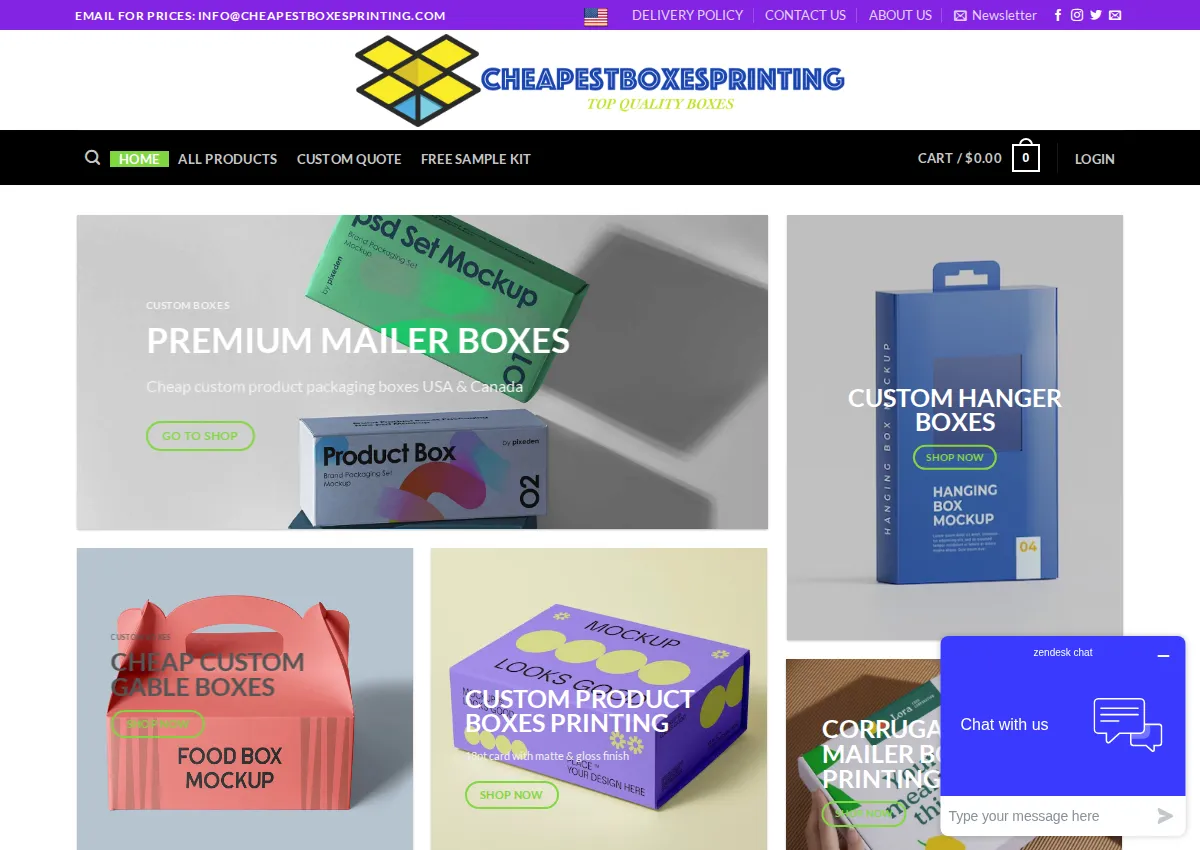 Store homepage