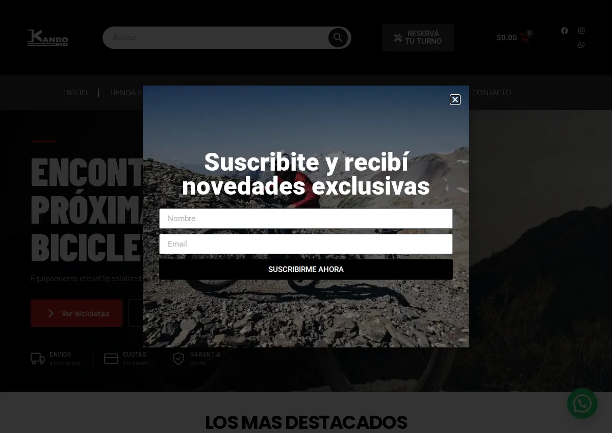 Store homepage
