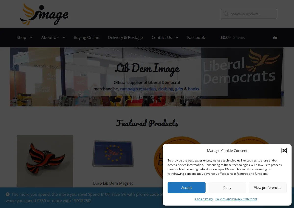 Store homepage