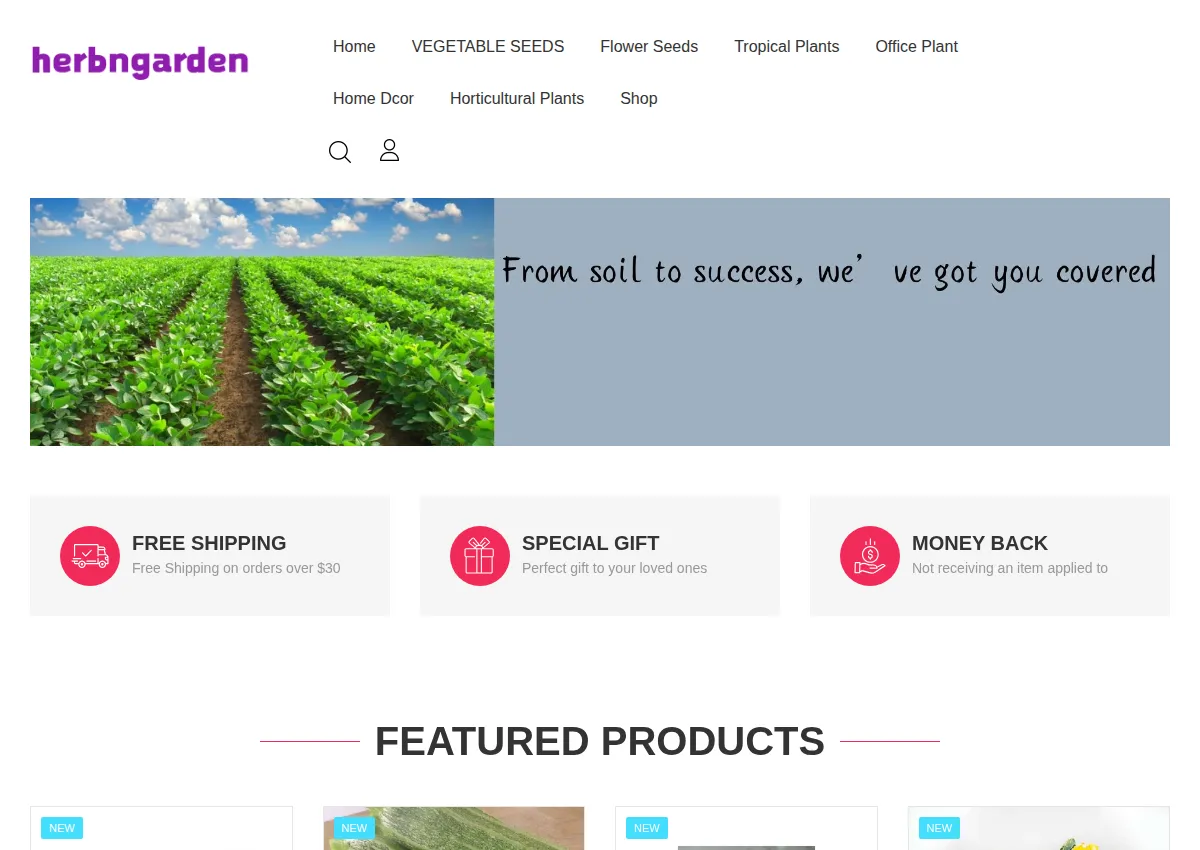 Store homepage