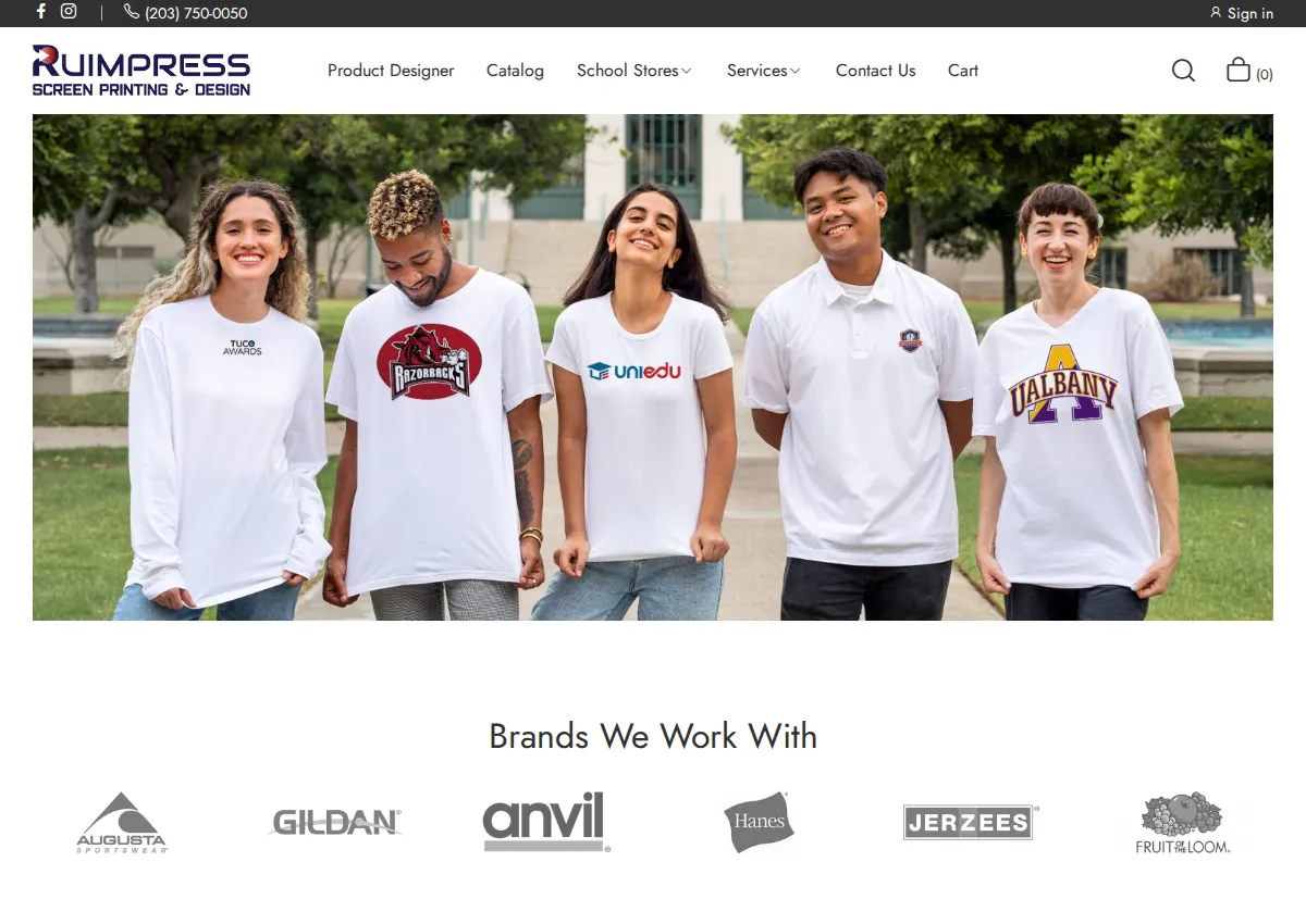 Store homepage