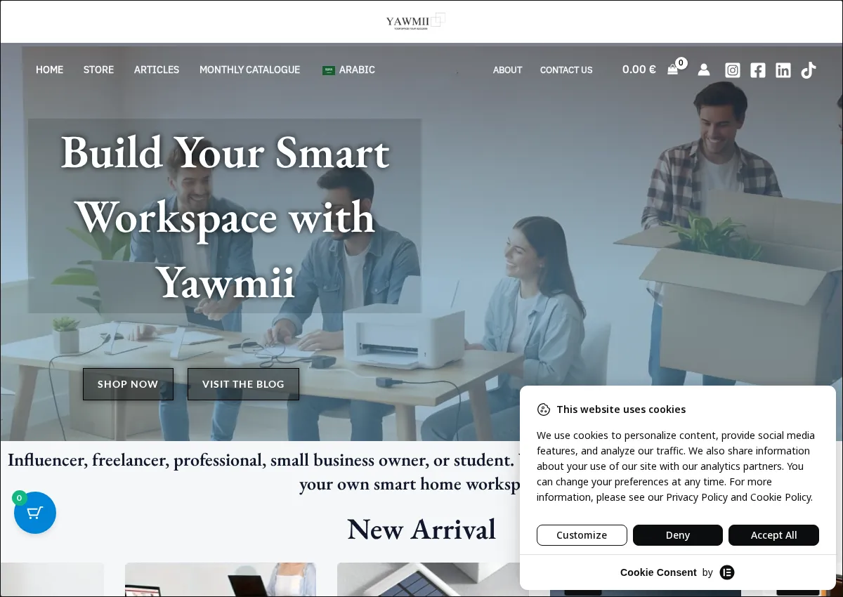 Store homepage