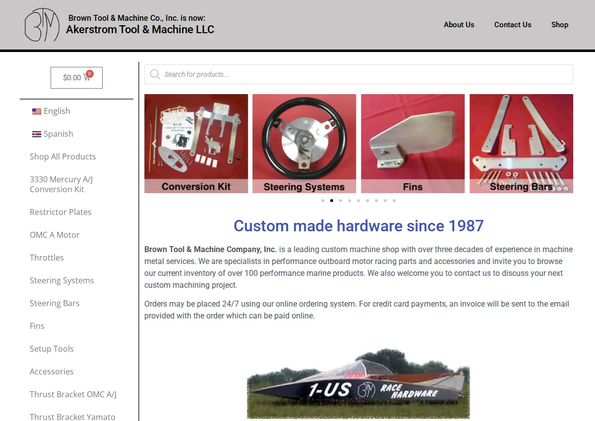 Store homepage