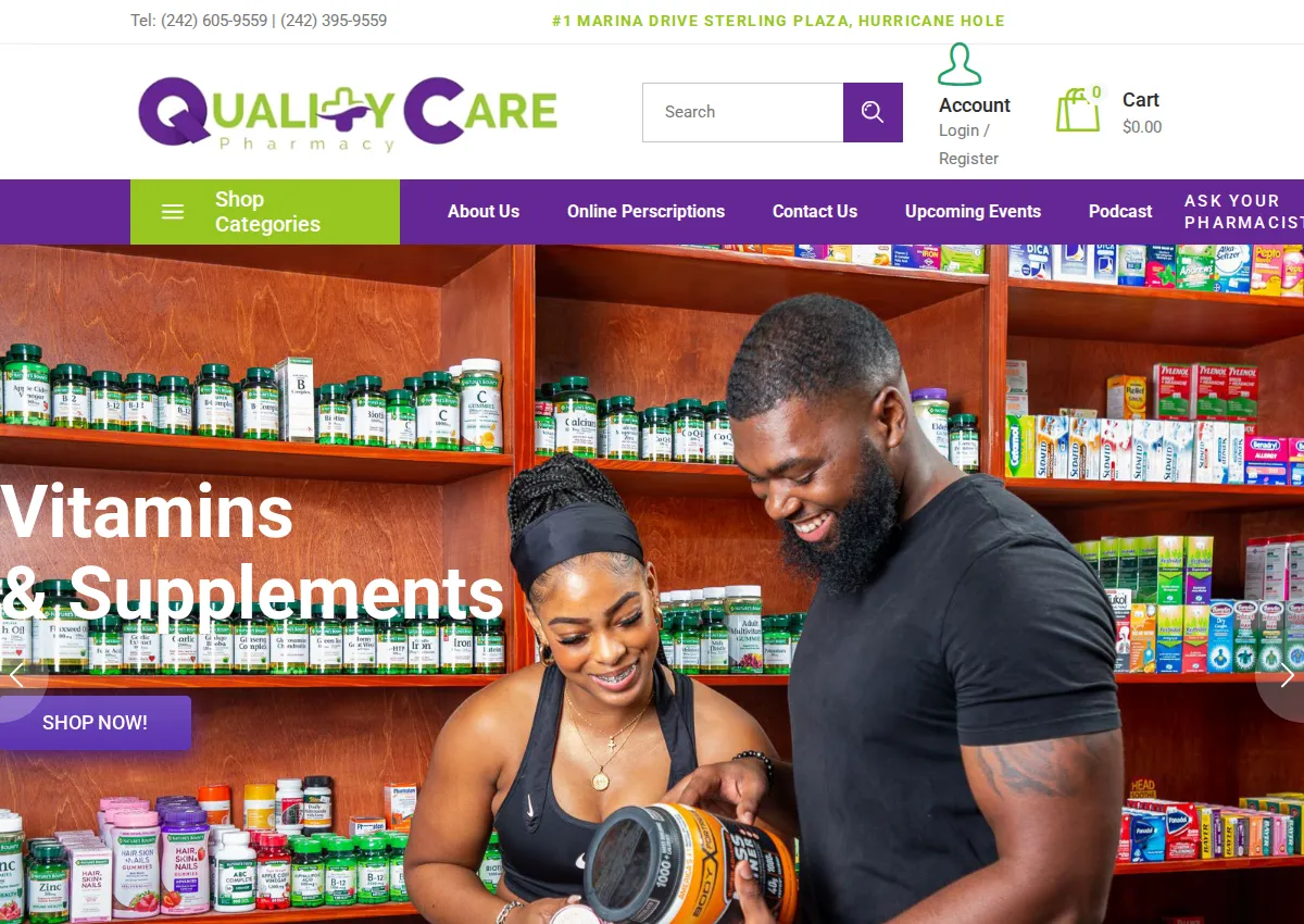 Store homepage