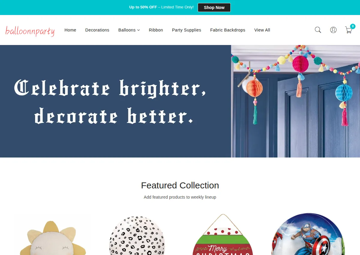 Store homepage