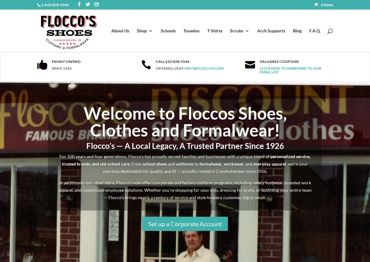 Store homepage
