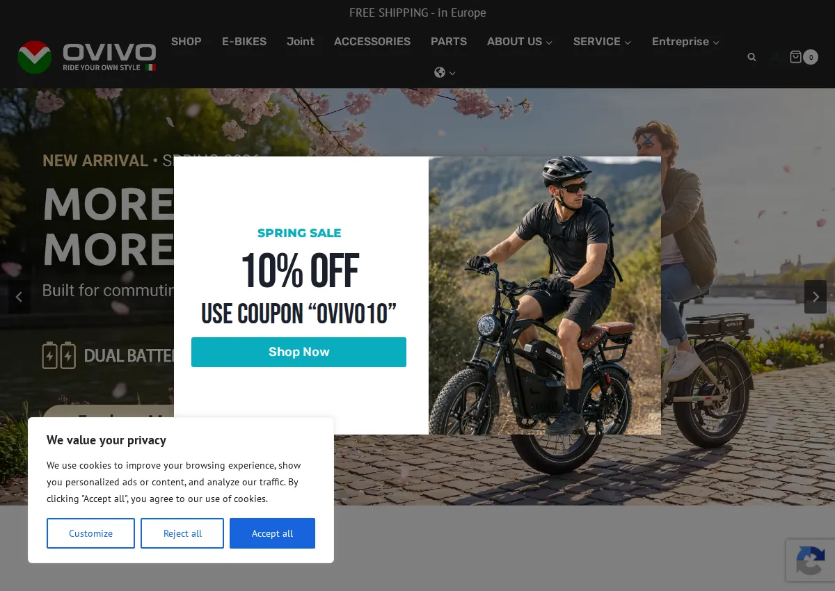 Store homepage