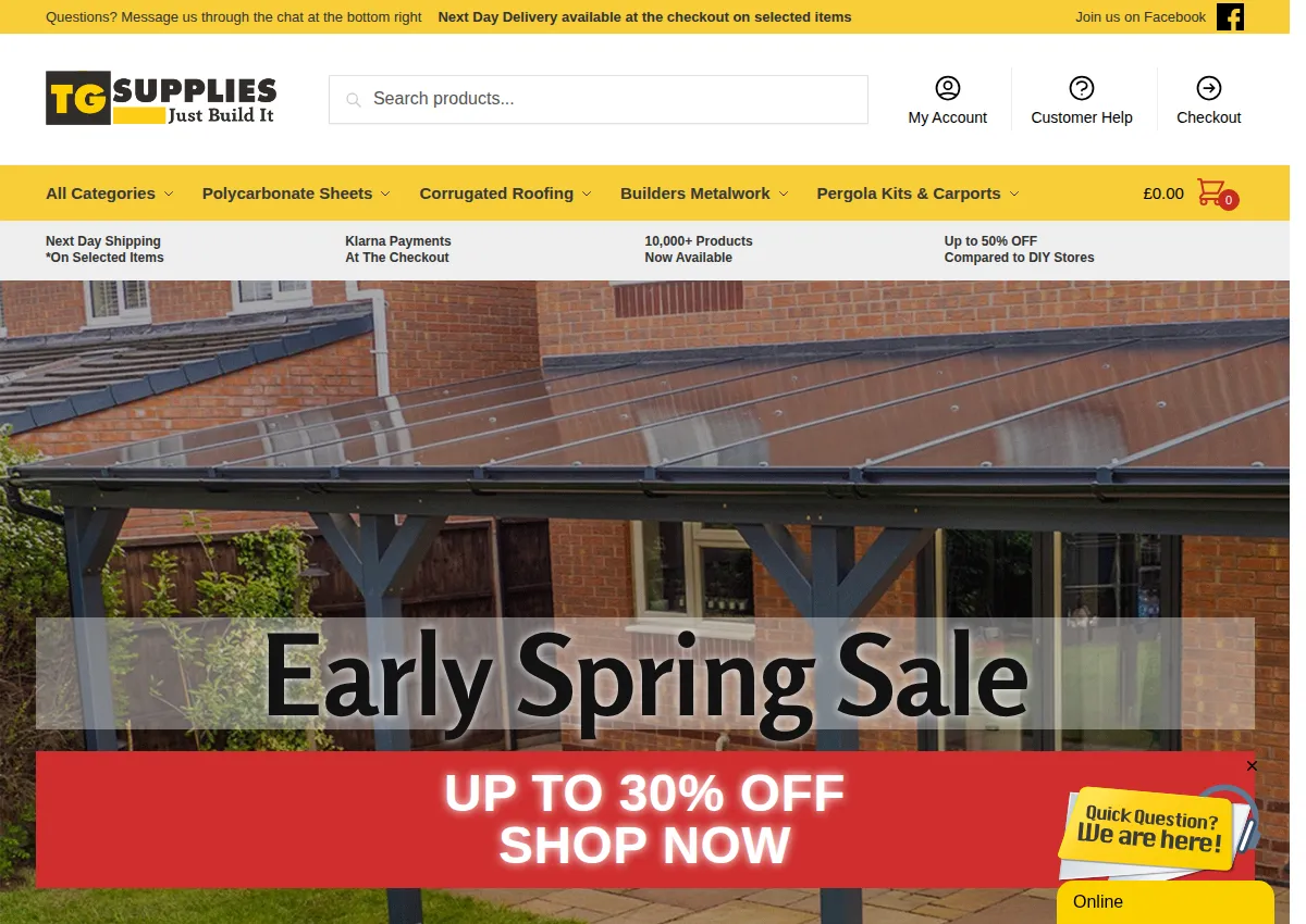 Store homepage