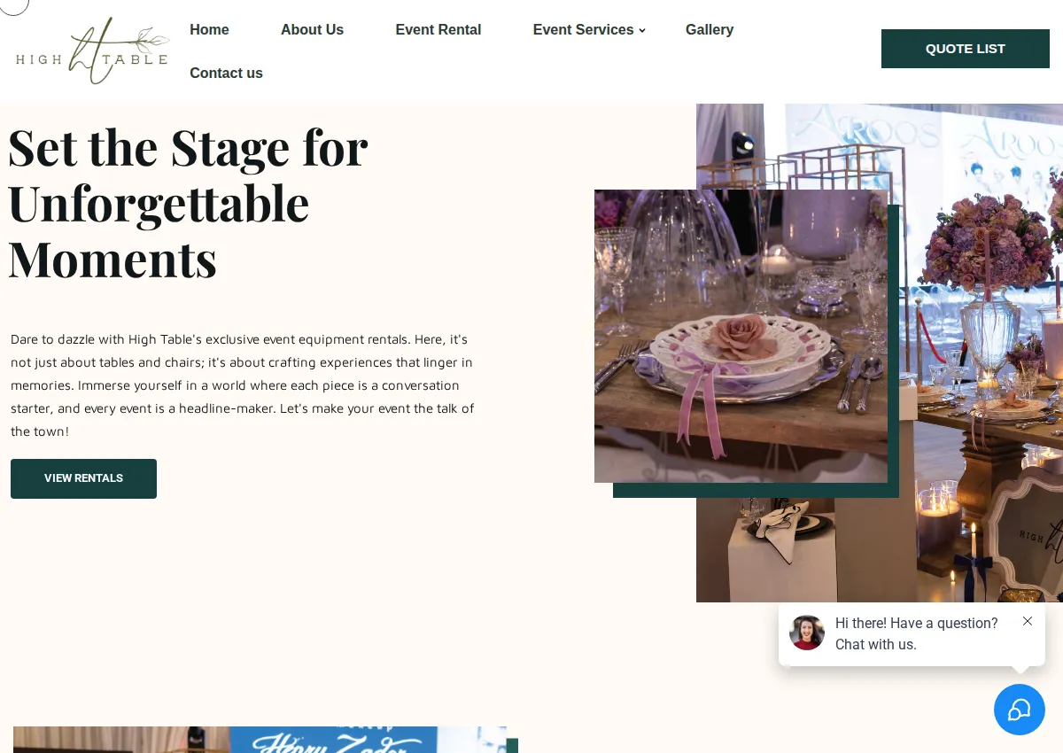 Store homepage