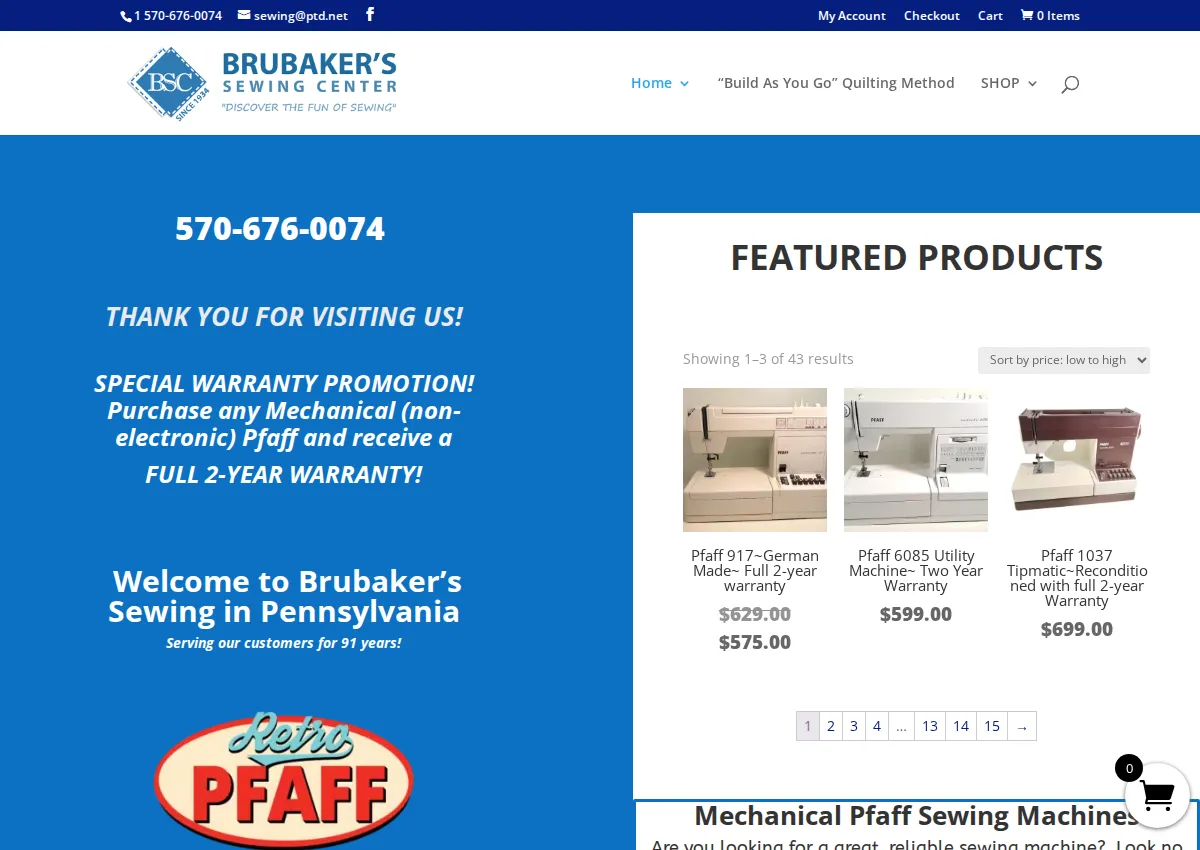 Store homepage