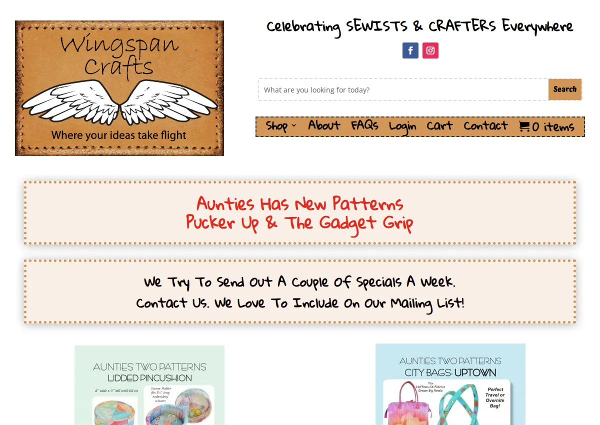 Store homepage