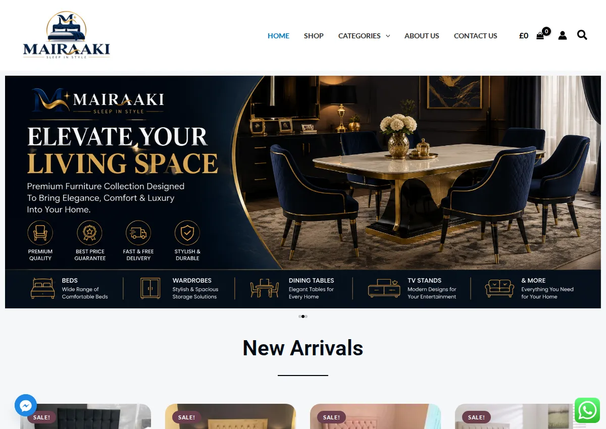 Store homepage