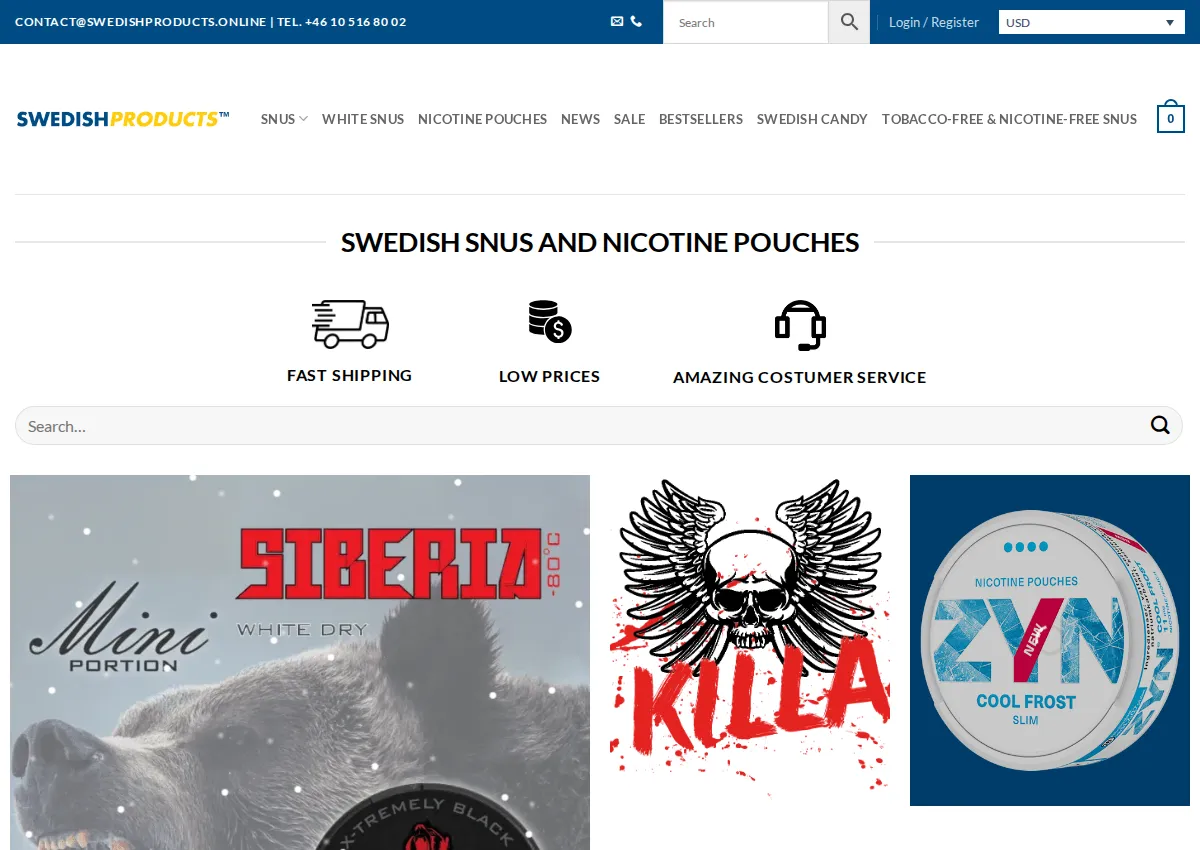 Store homepage