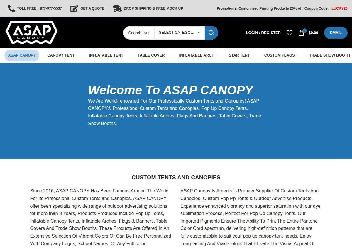 Store homepage