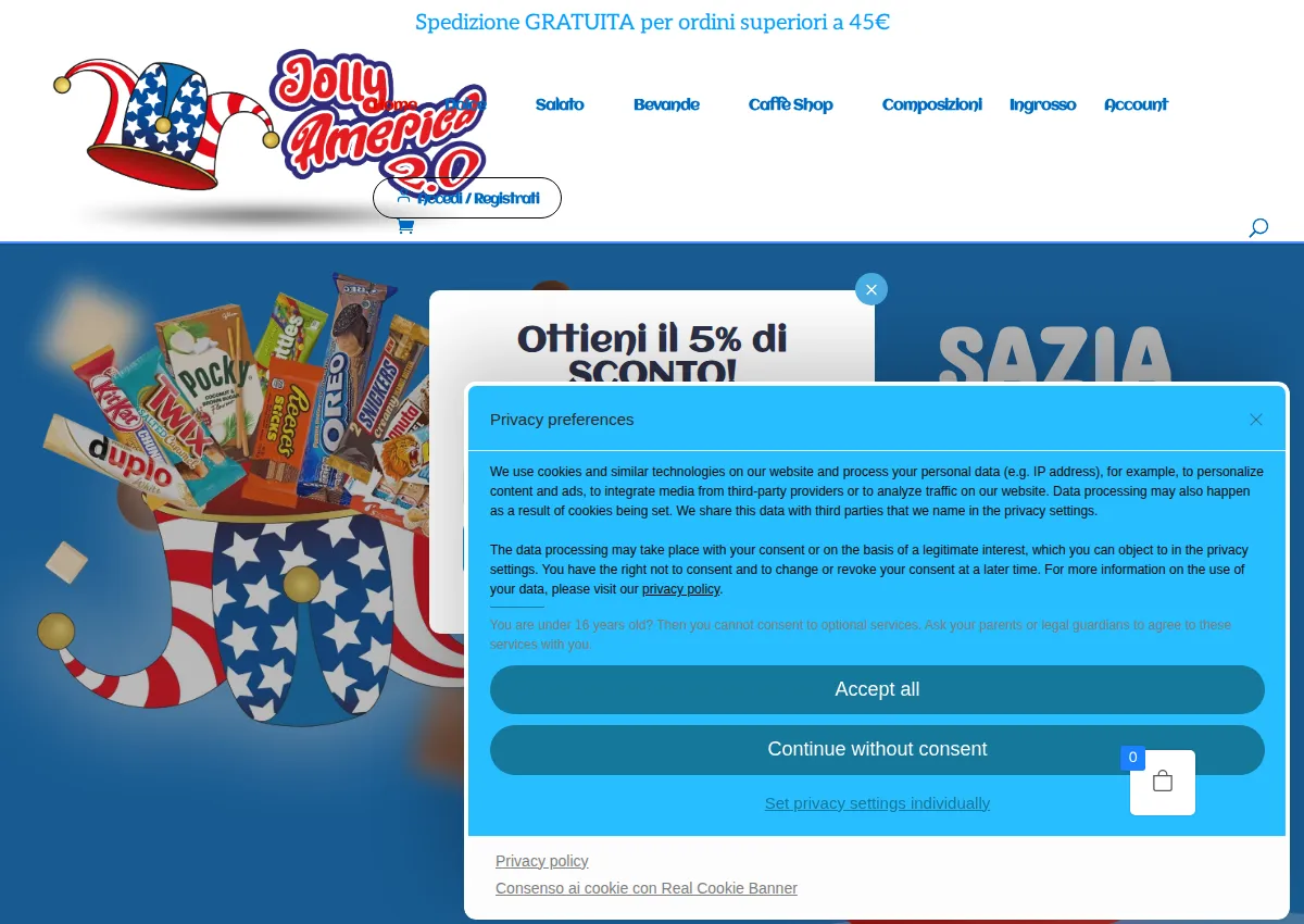 Store homepage
