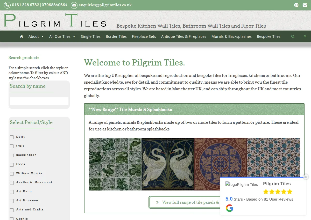 Store homepage