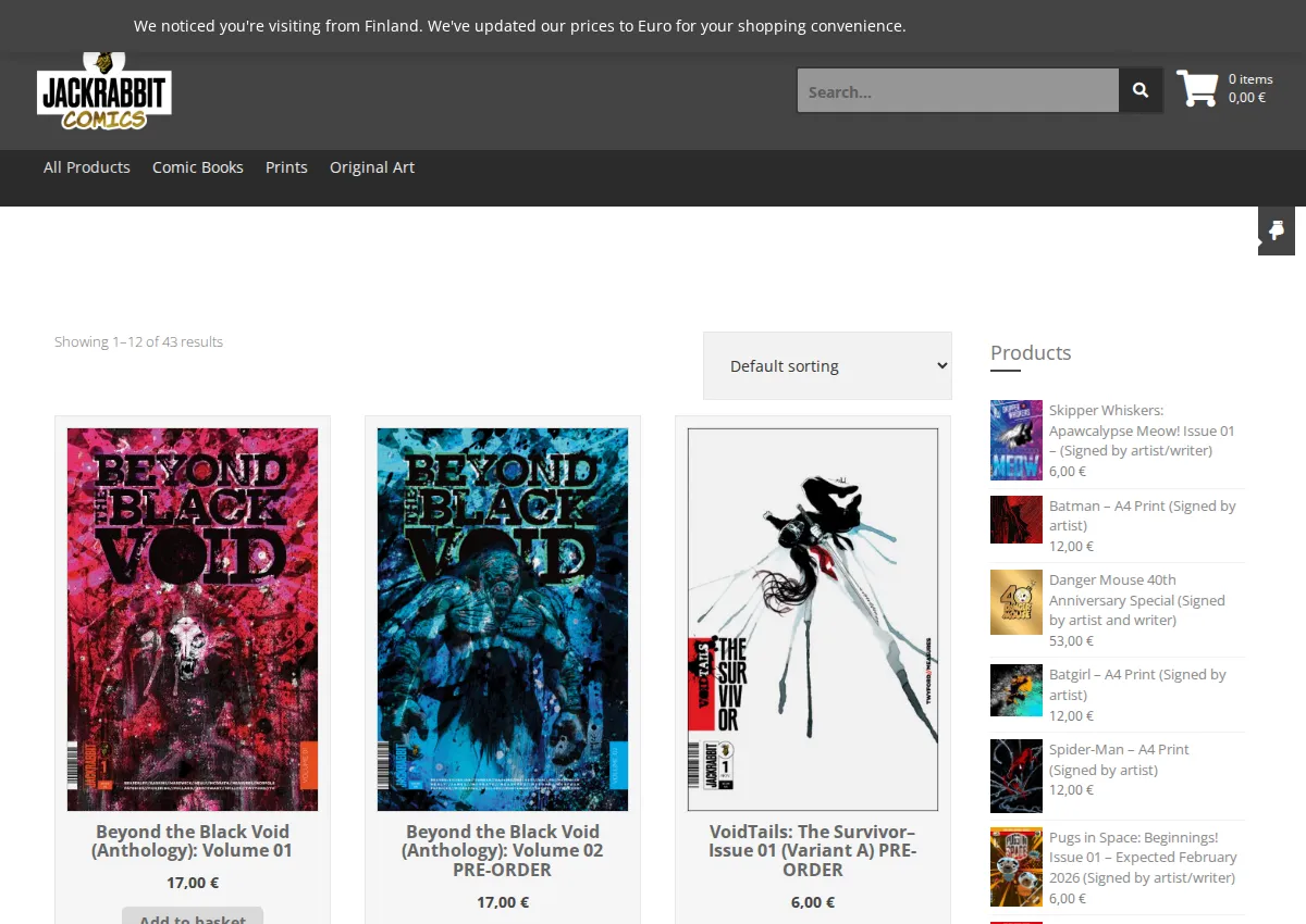 Store homepage